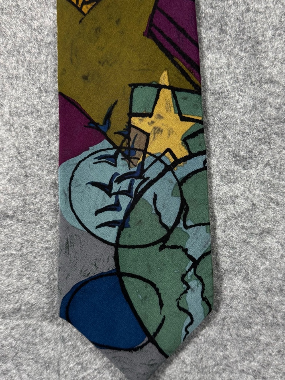 The Beatles Across the Universe Abstract Tie - Green, Blue, Purple, Yellow
